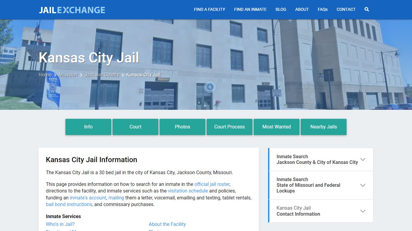 Kansas City Jail, MO Inmate Search, Information - Jail Exchange